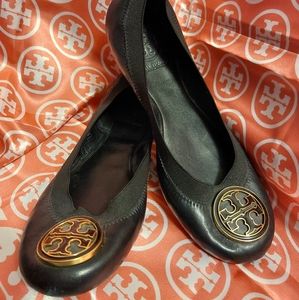 Tory Burch Black Leather ballet flats